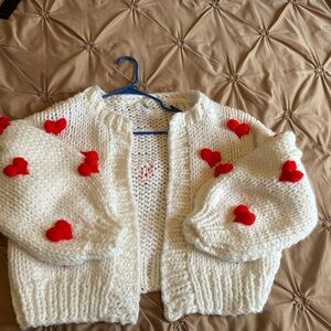 Hand Knit Heart Sweater HS Inspired
